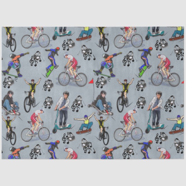 Papel De Seda Actividades al aire libre en patinetas (Anverso)