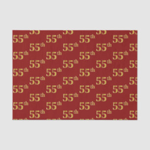 Papel De Seda Acto Red, Faux Gold 55th (Cincuenta y Quinto)