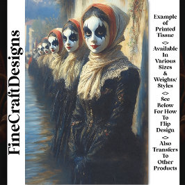 Papel De Seda Actores de Carnaval Noir con pinturas BJ9 Decoupag