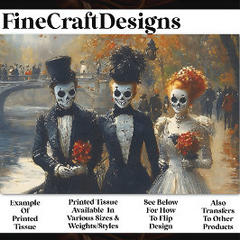 Papel De Seda Actores de máscara de cráneo Noir del Carnaval Des