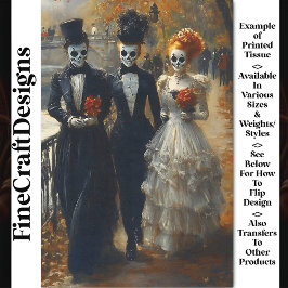 Papel De Seda Actores de máscara de cráneo Noir del Carnaval Des