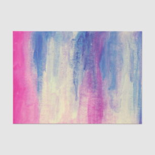 Papel De Seda Acuarela abstracta rosa azul blanco