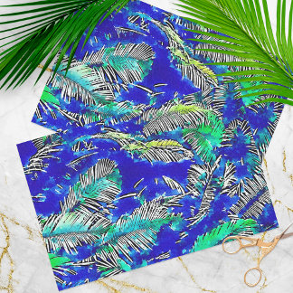 Papel De Seda Acuarela Artista Exótica Hojas de Palm Tropical