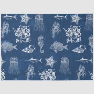 Papel De Seda Acuarela azul marina marina marina