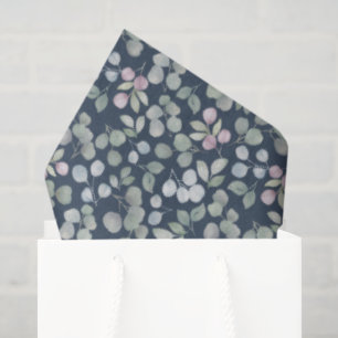 Papel De Seda Acuarela Azul & Verde Eucalipto 