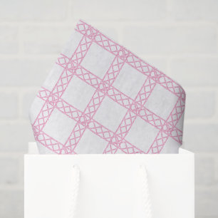 Papel De Seda Acuarela Bambú Rosa y Blanco