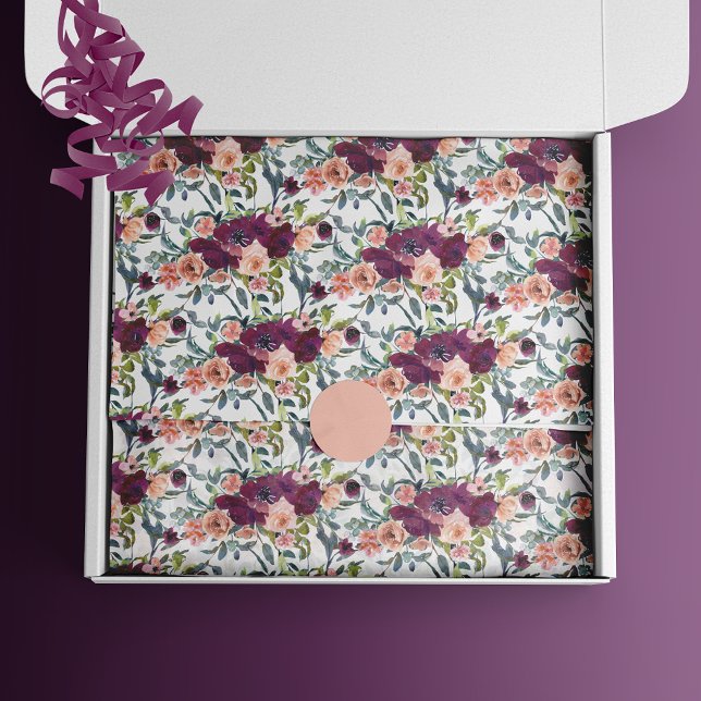 Papel De Seda Acuarela Bohemia Gran Patrón Floral (Subido por el creador)