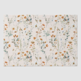 Papel De Seda Acuarela boho de flores silvestres