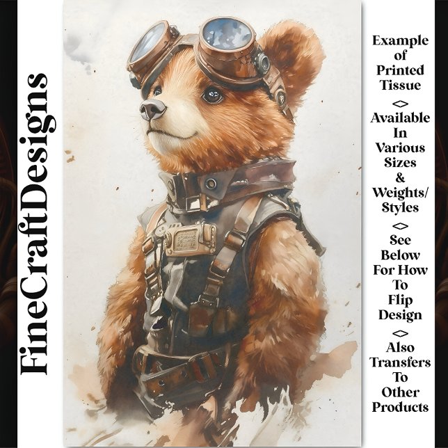 Papel De Seda Acuarela Cachorro de Oso Marrón Explorador CE1 Dec (Subido por el creador)