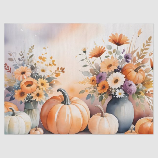 Papel De Seda Acuarela celebrando la caída (Anverso)