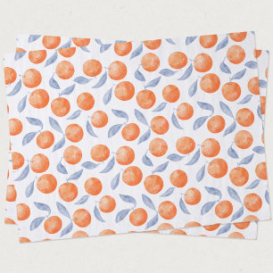 Papel De Seda Acuarela Citorios Naranjas Mediterráneo 