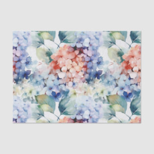 Papel De Seda Acuarela Color mixto Hidrangea Flores