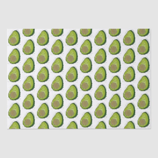 Papel De Seda Acuarela Cuta Aguacate (Anverso)