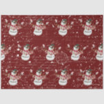 Papel De Seda Acuarela Cuta de Snowman Merry Christmas Typograph<br><div class="desc">"Snowman Cute Watercolor Merry Christmas Typography Tissue Paper es ideal para la desconexión, la artesanía y la elegante entrega de regalos". Un muñeco de nieve, clásico y adorable, con un sombrero negro en la cima, en medio de una nevada de invierno, pintado con acuarela. Tiene un sombrero de top negro,...</div>