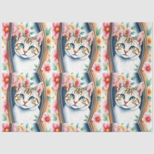Papel De Seda Acuarela Cute hermosa y moderna colección de gatos