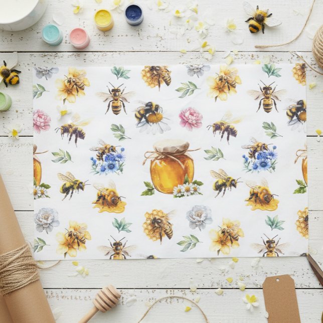 Papel De Seda Acuarela de Abejas (Subido por el creador)
