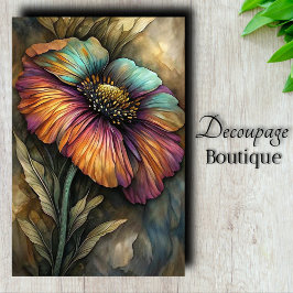 Papel De Seda Acuarela de amapola en decoupage