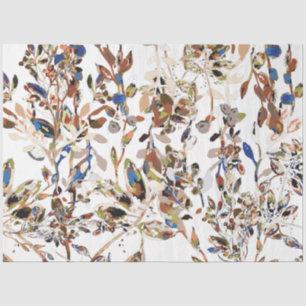 Papel De Seda Acuarela de bonito deja flores de Berries