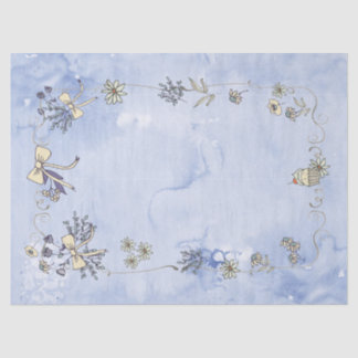 Papel De Seda Acuarela de borde de coqueta