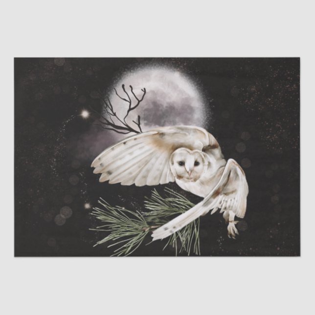 Papel De Seda Acuarela de búho (Anverso)