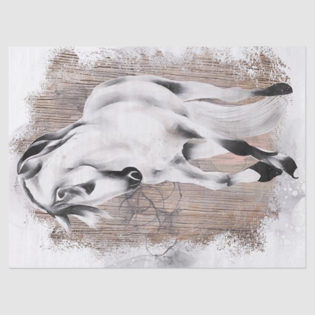 Papel De Seda Acuarela de caballo (Anverso)