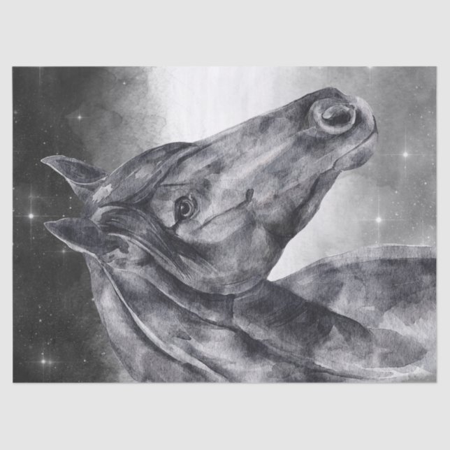 Papel De Seda Acuarela de caballo (Anverso)