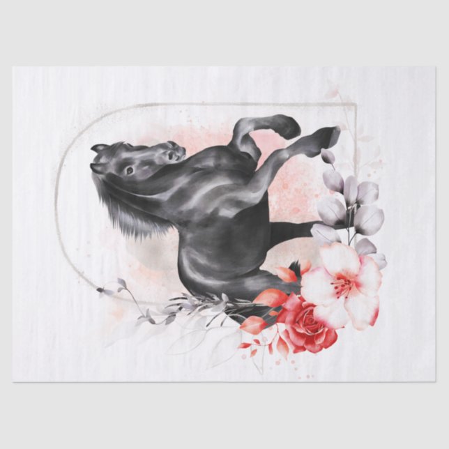 Papel De Seda Acuarela de caballo (Anverso)