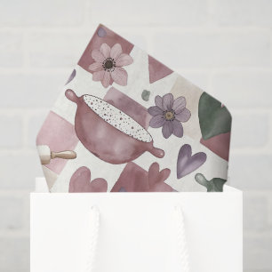 Papel De Seda Acuarela de Cuadros Vintage Rosa Púrpura