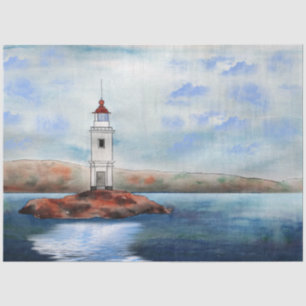 Papel De Seda Acuarela de faro de 20x30 Descodificación