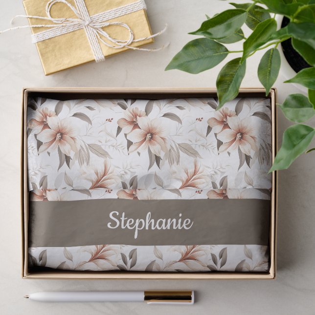 Papel De Seda Acuarela de flores silvestres rosadas (Regalo )