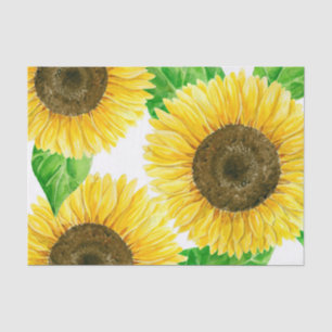 Papel De Seda acuarela de girasoles