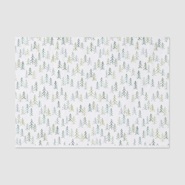 Papel De Seda acuarela de Ilustracion de árbol de Navidad  (Anverso)
