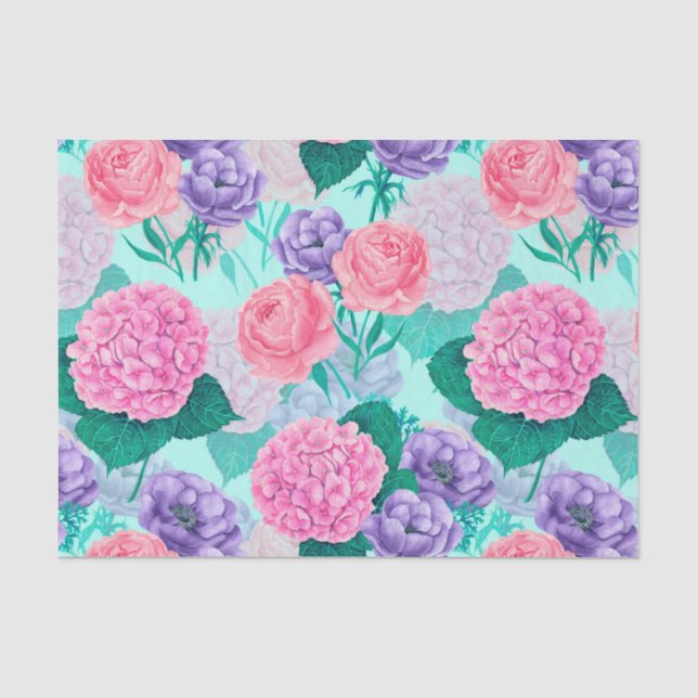 Papel De Seda Acuarela de jardín de primavera 2 (Anverso)