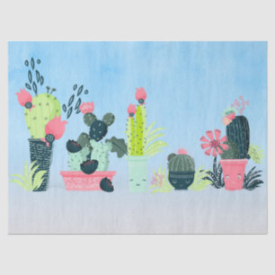 Papel De Seda Acuarela de la familia Cactus