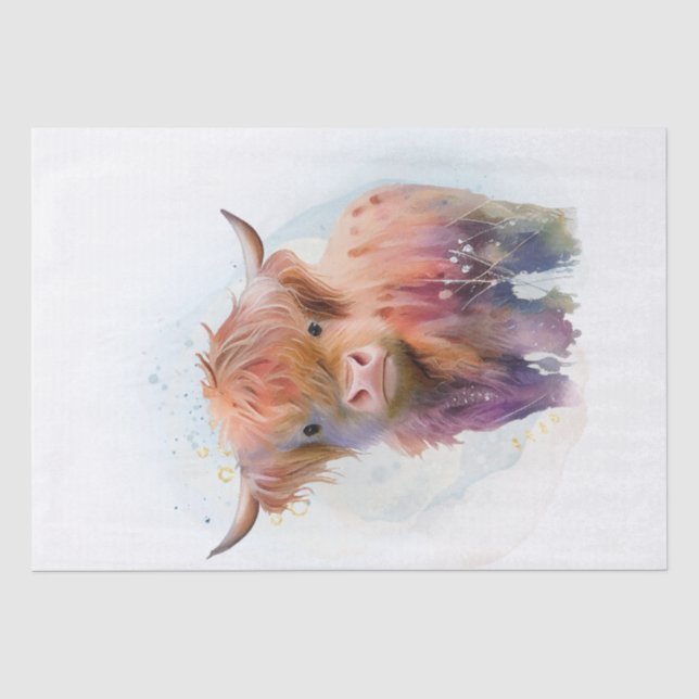 Papel De Seda Acuarela De La Granja De Vacas Altas (Anverso)