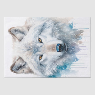Papel De Seda Acuarela de lobo ártico