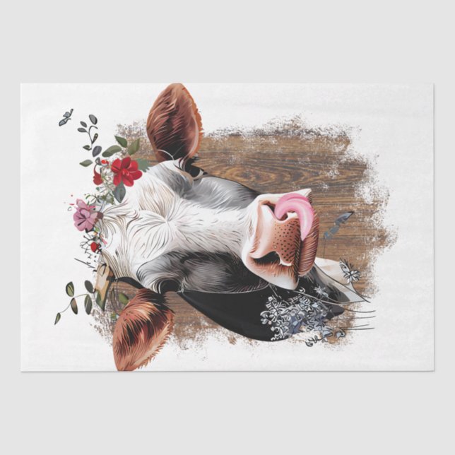 Papel De Seda Acuarela de obturación de vaca (Anverso)