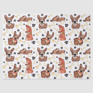 Papel De Seda Acuarela De Perro De Cachorro
