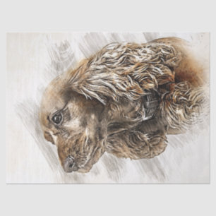 Papel De Seda Acuarela de perro de Cocker Spaniel