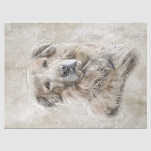 Papel De Seda Acuarela de perro de Golden Retriever