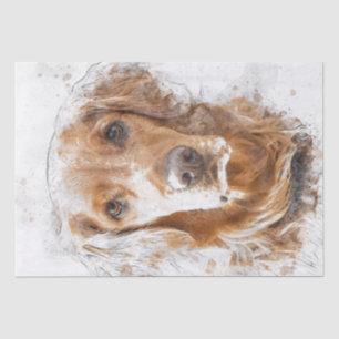 Papel De Seda Acuarela de perro de Golden Retriever