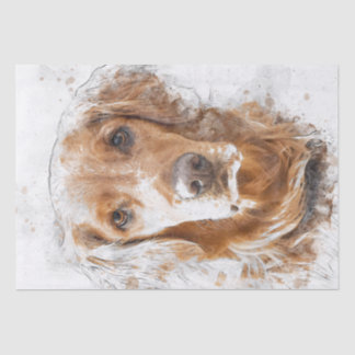 Papel De Seda Acuarela de perro de Golden Retriever