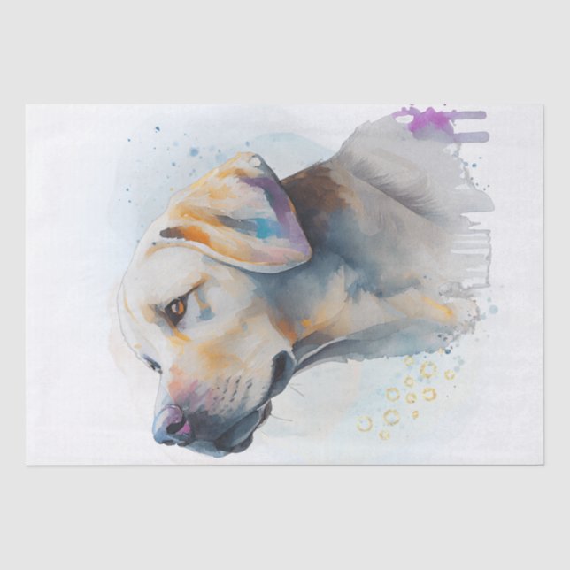 Papel De Seda Acuarela de perro de Labrador (Anverso)