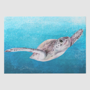 Papel De Seda Acuarela de tortuga marina