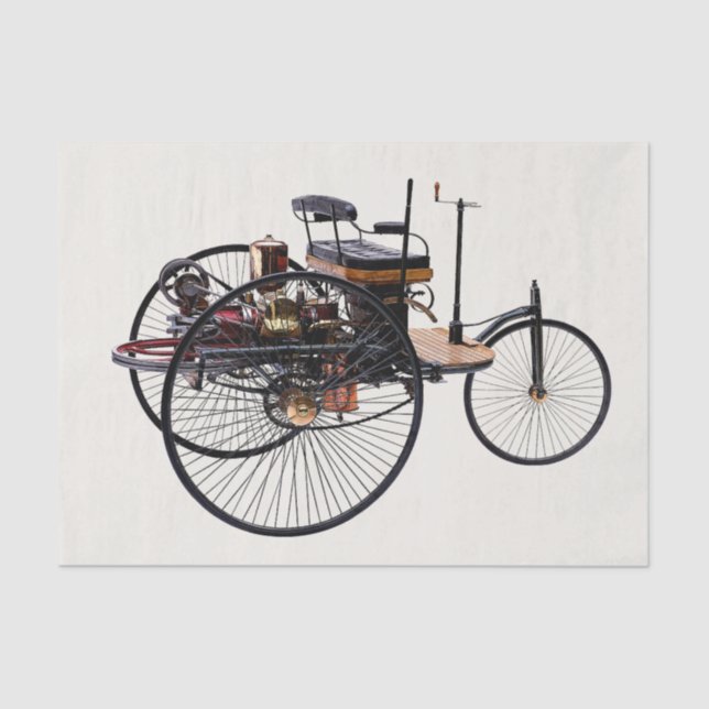 Papel De Seda Acuarela de vehículos antiguos (Anverso)