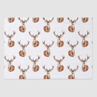 Papel De Seda Acuarela de vida silvestre de ciervos rusos