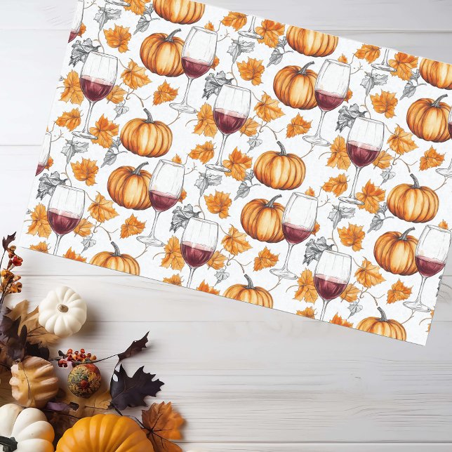 Papel De Seda Acuarela de vino y calabazas otoño (Subido por el creador)
