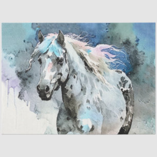 Papel De Seda Acuarela de yegua Appaloosa juguetona