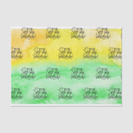 Papel De Seda Acuarela del verde amarillo usted es mi sol