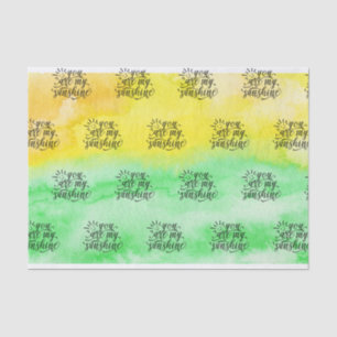 Papel De Seda Acuarela del verde amarillo usted es mi sol